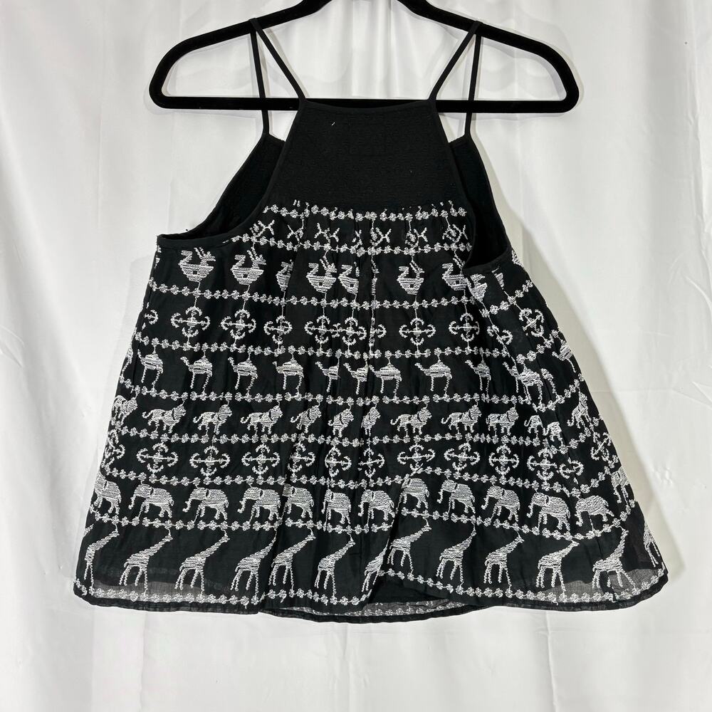 Anthropologie HD in Paris Savane Animal Embroidered Tank Top Medium Boho - Picture 2 of 5